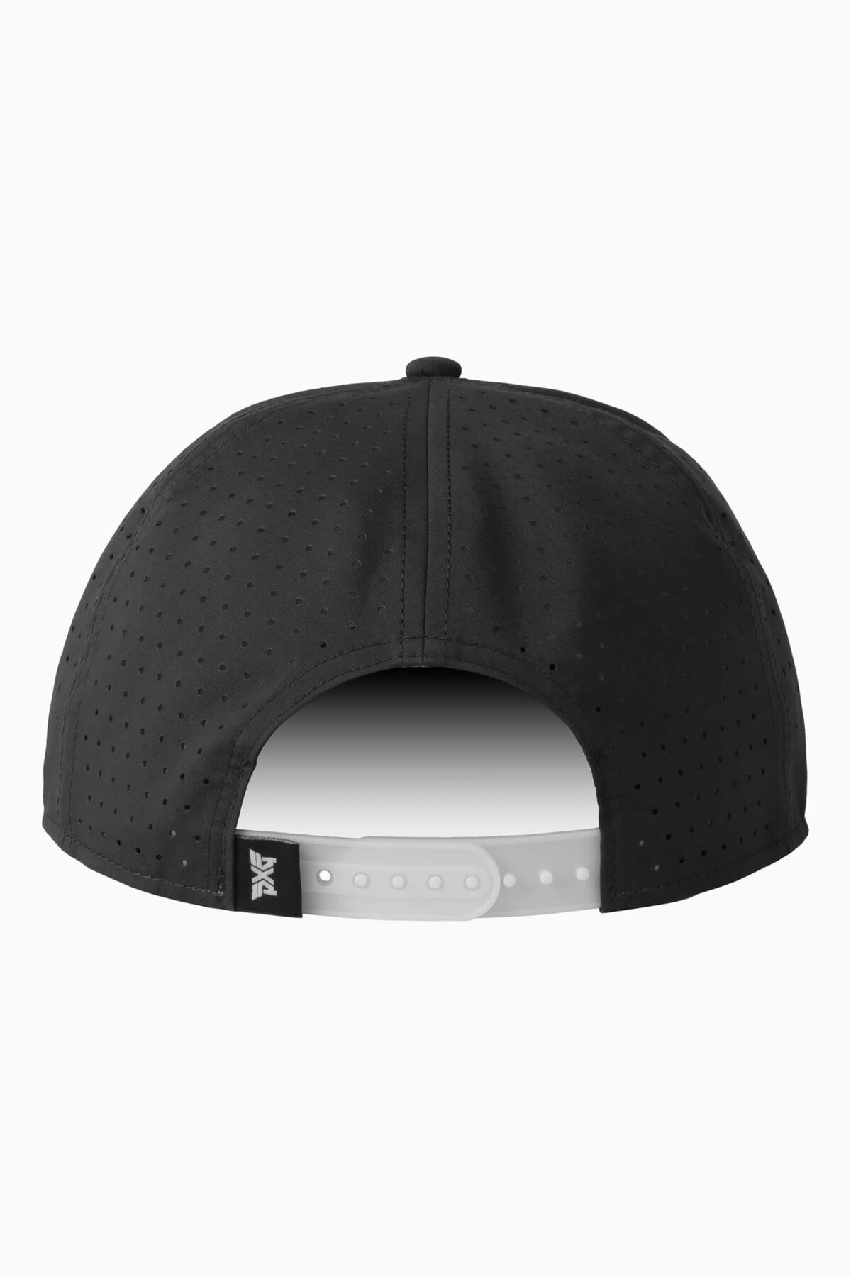 Men's 6-Panel High Crown Snapback Cap - Black/White Logo - One Size Black & White